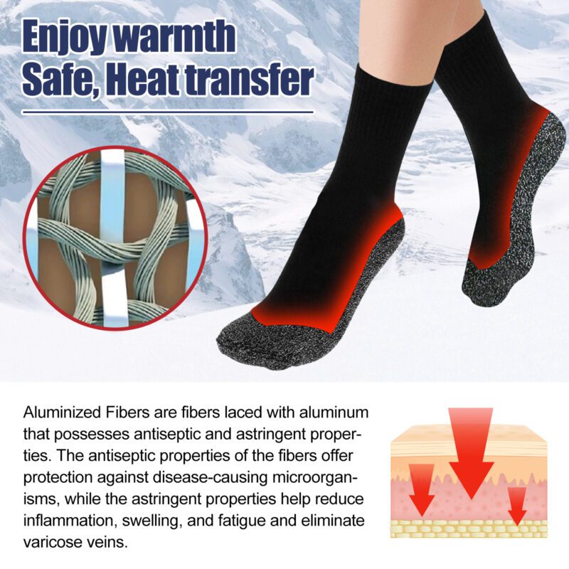 35° Aluminized Fiber Heating Socks - Natural Daily Foot Warmth - Image 5
