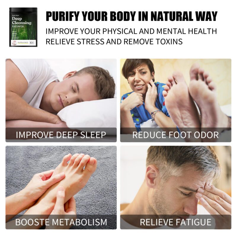 Natural Bamboo Charcoal Foot Patches - Soothe Tired Feet, Boost Daily Comfort - Image 3