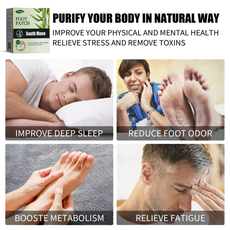 Natural Bamboo Charcoal Foot Patches - Soothing Daily Foot Care - Image 3