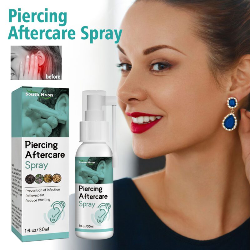 Natural Piercing Care Spray - Gentle Daily Soothing for New Ear Piercings - Image 2