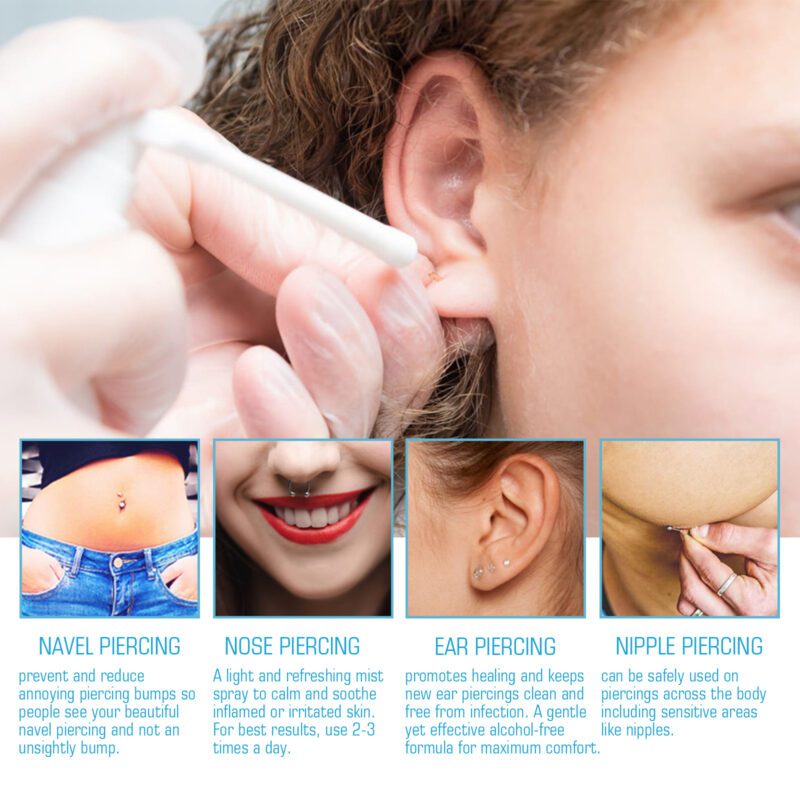 Natural Piercing Care Spray - Gentle Daily Soothing for New Ear Piercings - Image 4