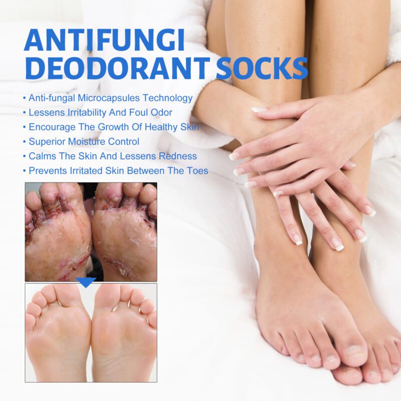 Natural Deodorant Socks with Tea Tree, Jojoba - Breathable Thermal for Daily Foot Care - Image 3