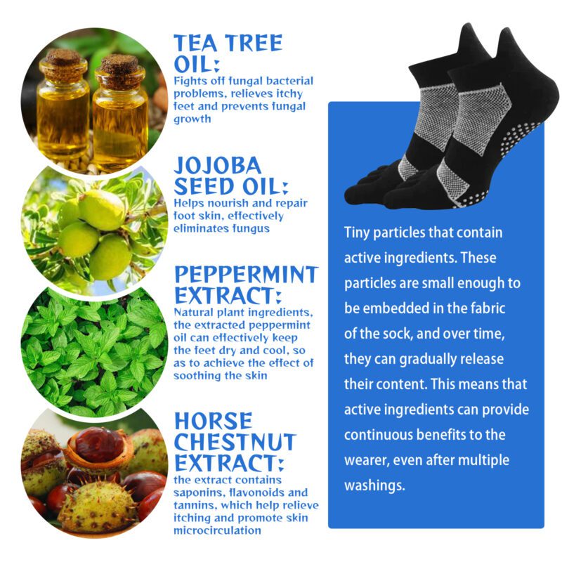 Natural Deodorant Socks with Tea Tree, Jojoba - Breathable Thermal for Daily Foot Care - Image 5