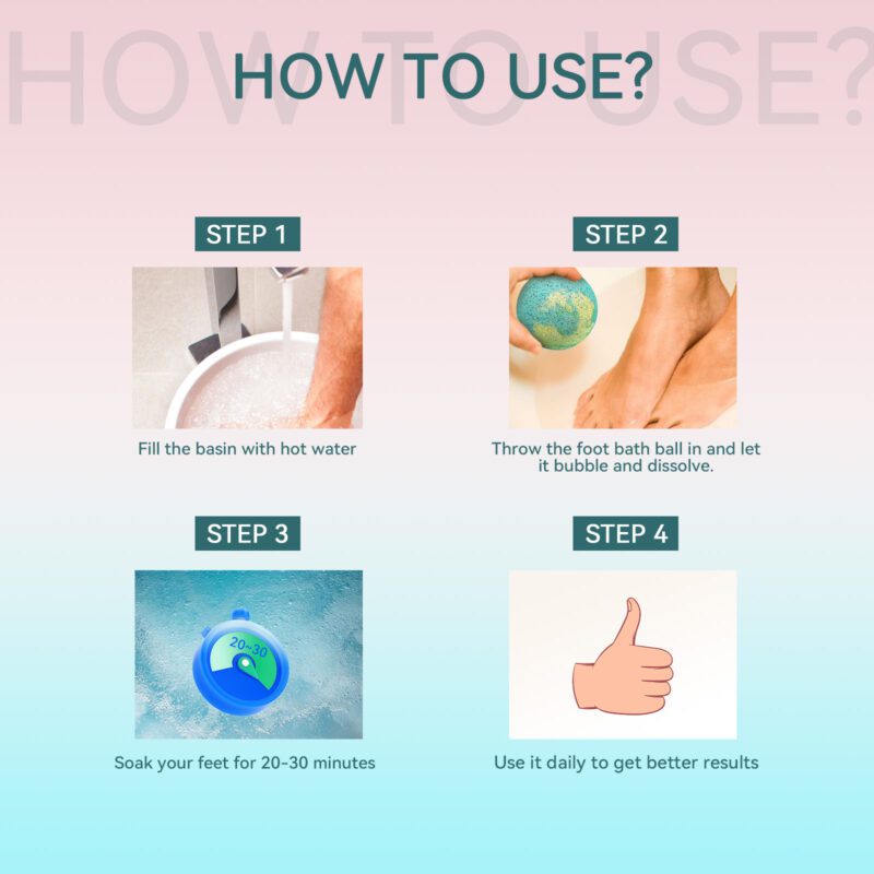 Natural Foot Bath Balls with Sea Salt & Ginger Oil - Softening Foot Care - Image 6