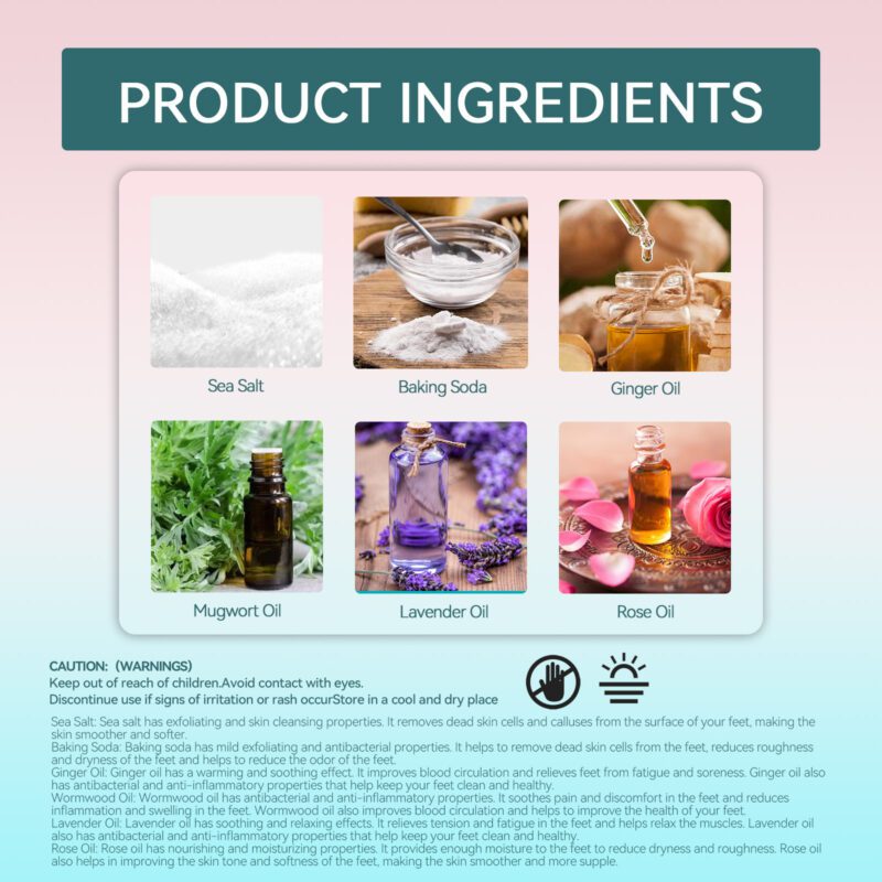 Natural Foot Bath Balls with Sea Salt & Ginger Oil - Softening Foot Care - Image 5