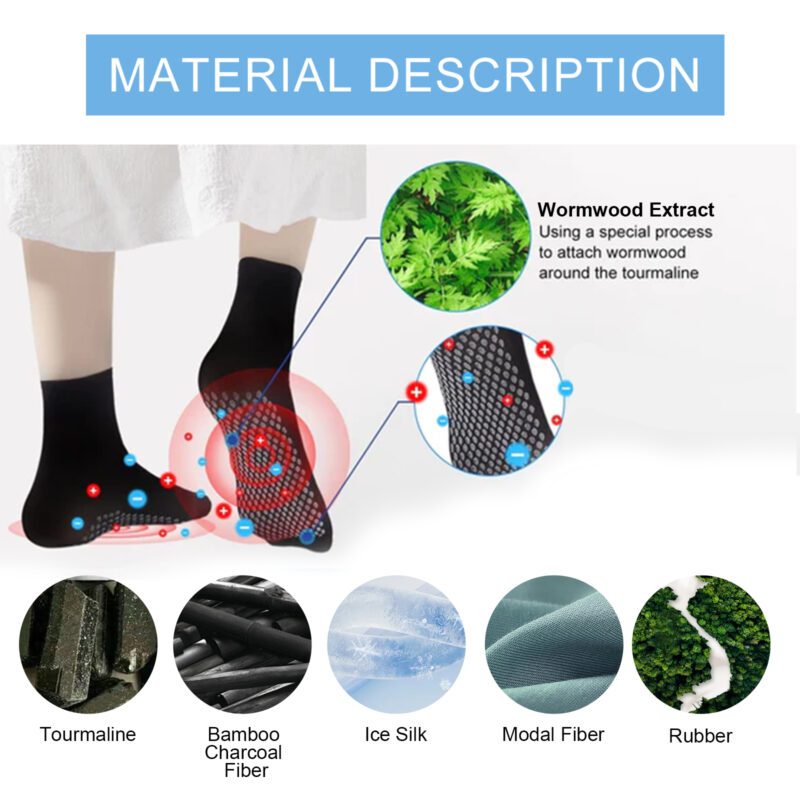 Natural Care Breathable Soft Non-Slip Socks with Wormwood Extract for Daily Gentle Comfort - Image 5