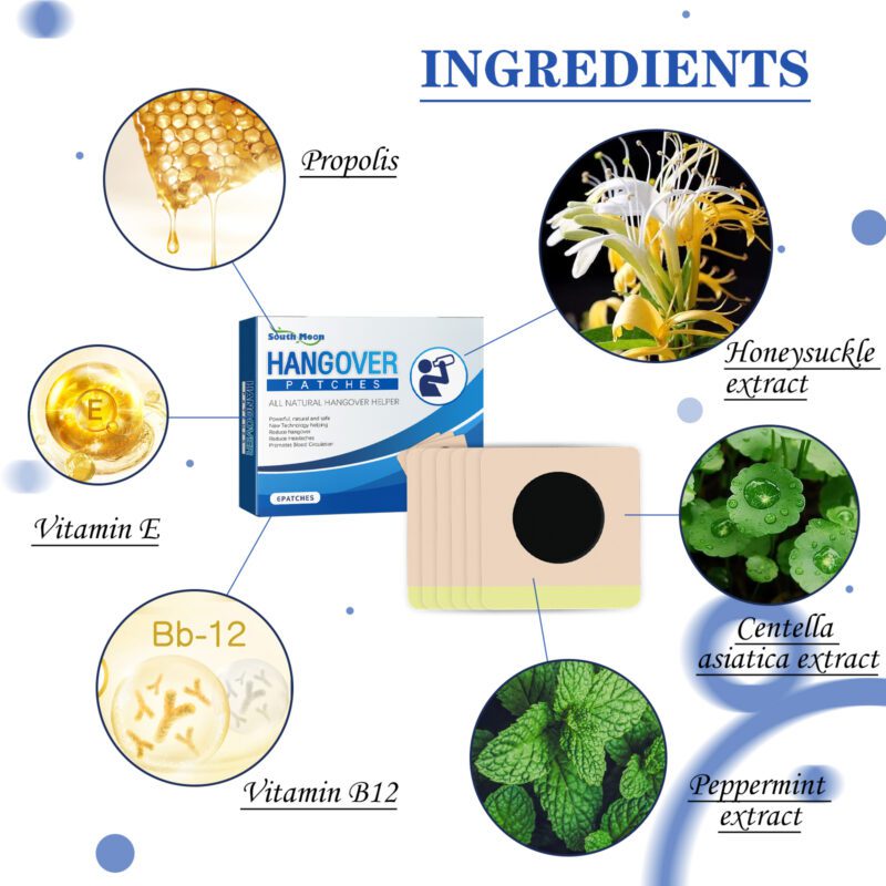 Natural Hangover Relief Patches with Propolis & Honeysuckle Extracts - Gentle Daily Care - Image 5